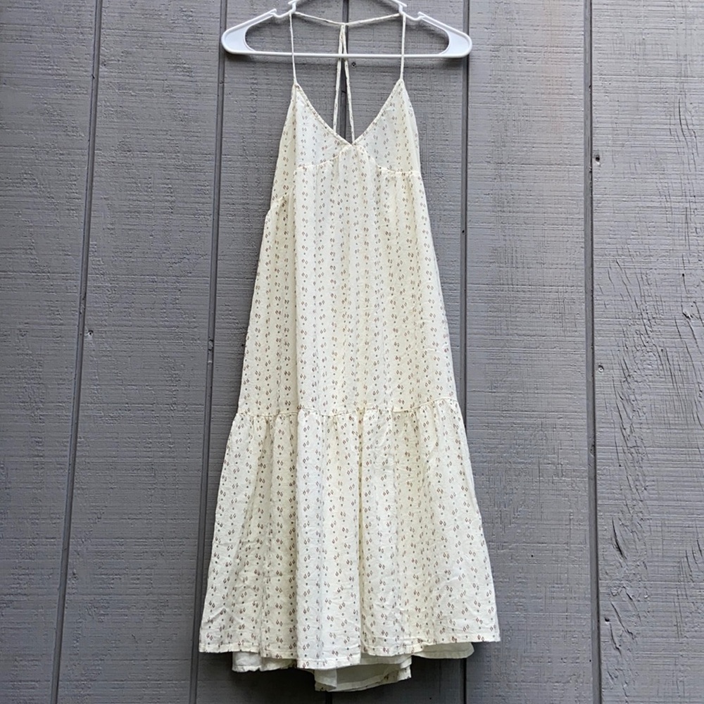 ba&sh Cream Floral Spaghetti-Strap Maxi Dress